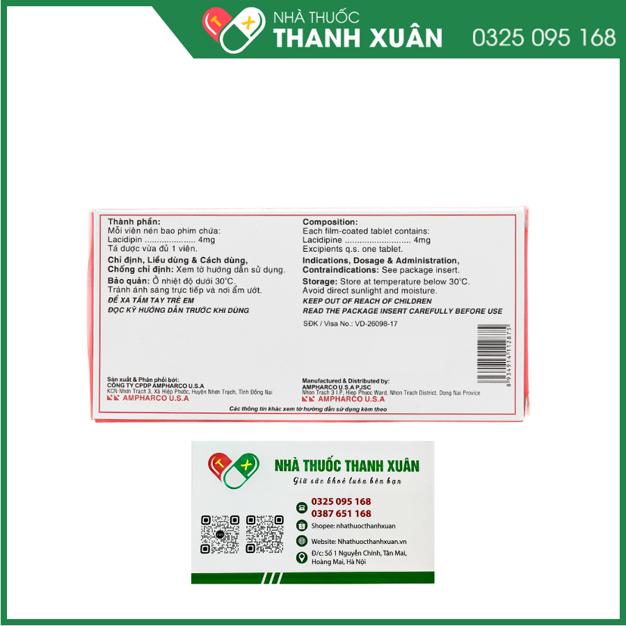 Maxxcardio LA 4 trị tăng huyết áp (3 vỉ x 10 viên)